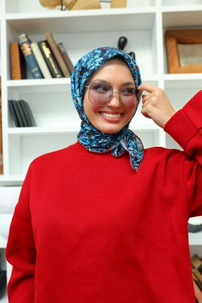 روسری سرمه ای پنبه ای Silk Home - کد 890812982