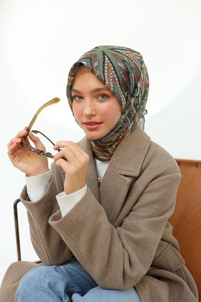 روسری خاکی پنبه ای Silk Home - کد 888162534