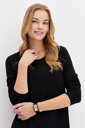 بلوز مشکی زنانه ساده Desen Triko - کد 810879598