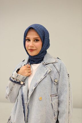 روسری آبی پنبه ای Silk Home - کد 879484851