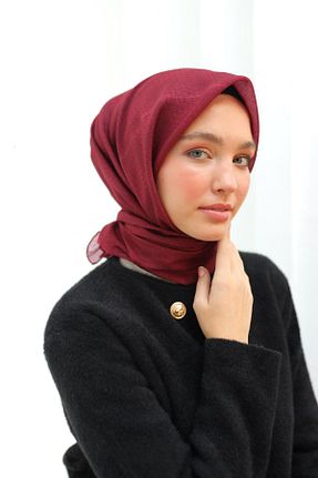 روسری زرشکی پنبه ای Silk Home - کد 887246380