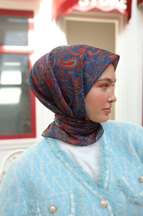 روسری آبی پنبه ای Silk Home - کد 902192096