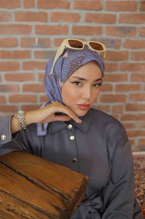 روسری آبی پنبه ای Silk Home - کد 867556650