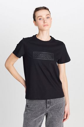 تیشرت مشکی زنانه رگولار Wrangler - کد 925350989