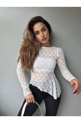 بلوز سفید زنانه گلدار NovaRopa - کد 925391819