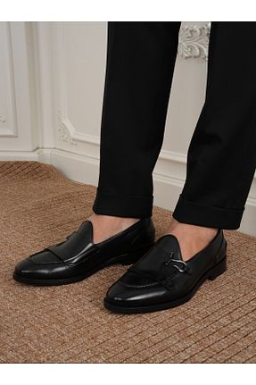 کفش کلاسیک مشکی مردانه چرم خالص PAREZ - کد 871053547