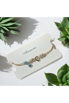 دستبند استیل (فولاد) زرد سنگ FASHİON JEWELRY - کد 925404188