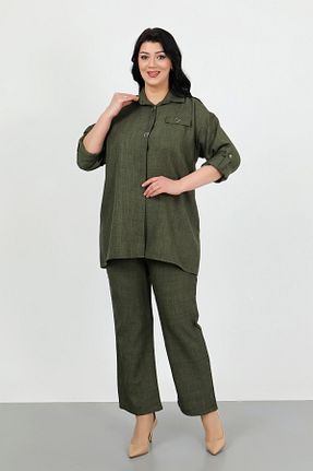 ست بالاتنه و پائین تنه خاکی زنانه بافتنی By Alba Collection - کد 925402534