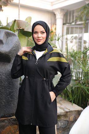 ست گرمکن حجاب مشکی زنانه رگولار Wovi Moda - کد 900756156