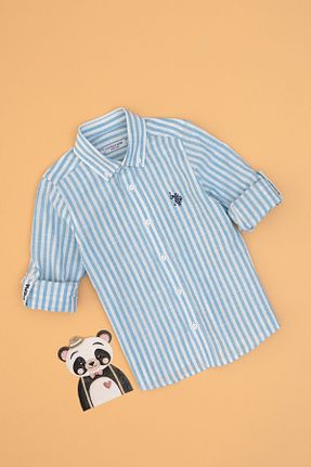 پیراهن آبی بچه گانه یقه ایستاده U.S. Polo Assn. - کد 925404801