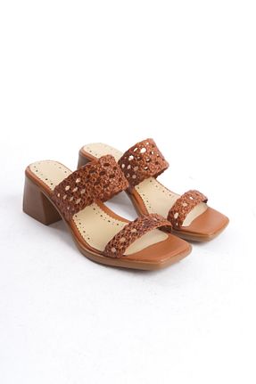 دمپائی بژ زنانه چرم خالص Elile Shoes - کد 925788861