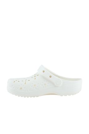 صندل سفید زنانه پاشنه تخت Crocs - کد 925411371
