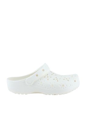 صندل سفید زنانه پاشنه تخت Crocs - کد 925411371