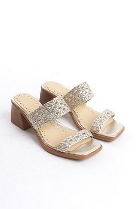 دمپائی متالیک زنانه چرم خالص Elile Shoes - کد 925967157