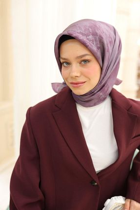 روسری بنفش پلی استر Silk Home - کد 904293084