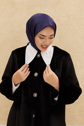 روسری سرمه ای پلی استر Silk Home - کد 792210831