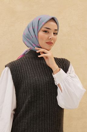 روسری طوسی پلی استر Silk Home - کد 792505346