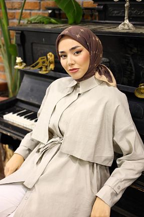 روسری قهوه ای 90 x 90 Silk Home - کد 827152363