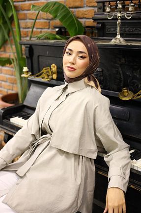 روسری قهوه ای 90 x 90 Silk Home - کد 827152363