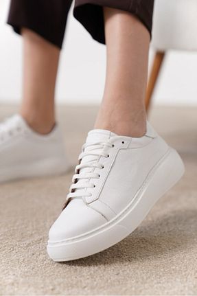 کفش اسنیکر سفید زنانه چرم اصل öz se shoes - کد 900497776