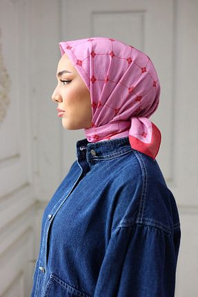 روسری قرمز پلی استر Silk Home - کد 827152772