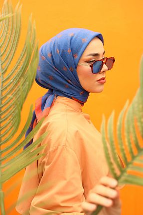 روسری آبی 90 x 90 Silk Home - کد 827164631