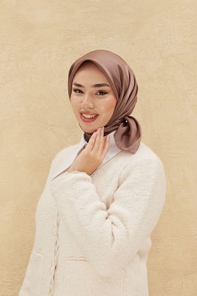 روسری قهوه ای پلی استر Silk Home - کد 789299045