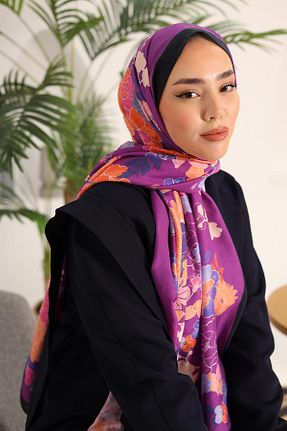 شال نارنجی زنانه ویسکون Silk Home - کد 831666344