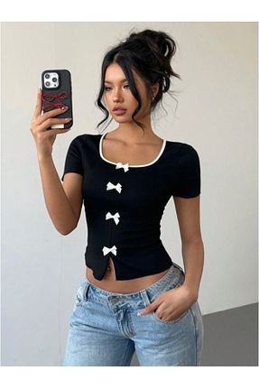 بلوز مشکی زنانه ساده MOONBULL - کد 925808903