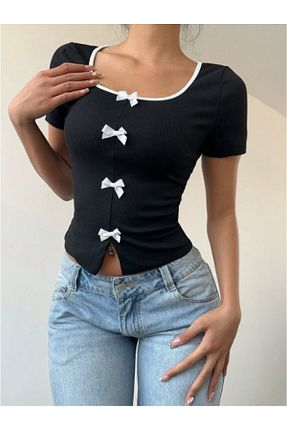 بلوز مشکی زنانه ساده MOONBULL - کد 925808903
