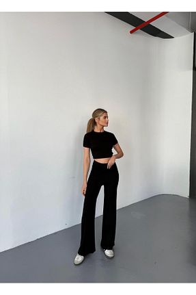 ست بالاتنه و پائین تنه مشکی زنانه بافتنی Chago - کد 925440961