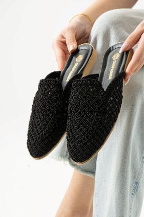 دمپائی مشکی زنانه حصیر AlbiShoes - کد 925440936