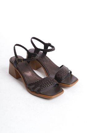 صندل قهوه ای زنانه پاشنه تخت Elile Shoes - کد 925534600