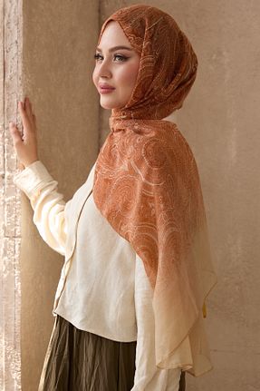 شال نارنجی زنانه پنبه ای diorel - کد 925535177