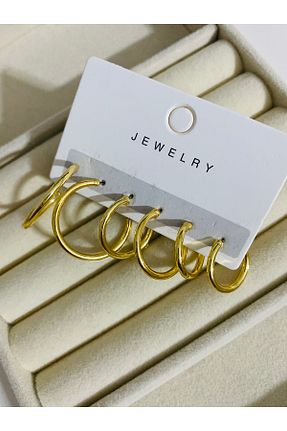 گوشواره جواهر زرد روکش طلا Nilperi - کد 925523629