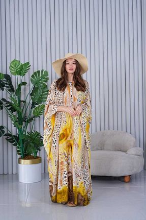 لباس حجاب زرد زنانه سایز بزرگ Eceyaman moda - کد 925507774