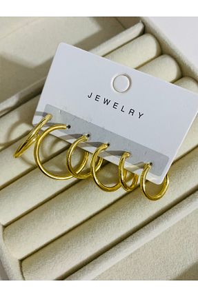 گوشواره جواهر زرد روکش طلا Nilperi - کد 925523629