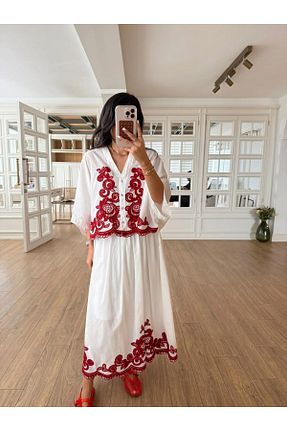 ست بالاتنه و پائین تنه زرشکی زنانه بافتنی Lavanta Tekstil - کد 925557786