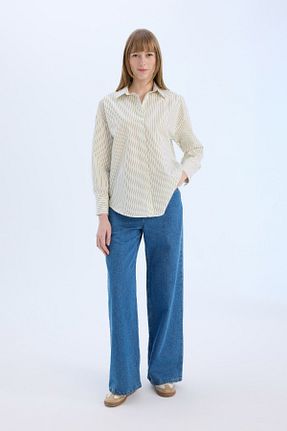 پیراهن سبز زنانه اورسایز Defacto - کد 899666617