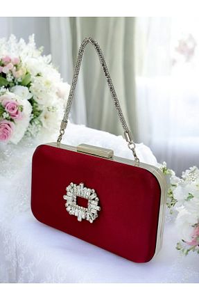کیف مجلسی زرشکی زنانه پارچه ای Biçanta - کد 925585857