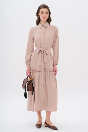 لباس حجاب بژ زنانه رگولار Olcay - کد 925608945
