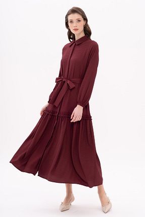 لباس حجاب زرشکی زنانه رگولار Olcay - کد 925608872