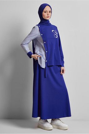 ست گرمکن حجاب سرمه ای زنانه رگولار Alvina - کد 925913241