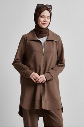 ست گرمکن حجاب قهوه ای زنانه رگولار Alvina - کد 925913291
