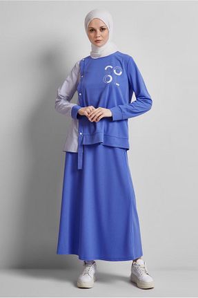 ست گرمکن حجاب آبی زنانه رگولار Alvina - کد 925913437