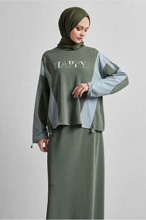 ست گرمکن حجاب خاکی زنانه رگولار Alvina - کد 925913380