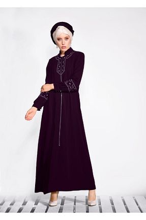 مانتو بلند حجاب زرشکی زنانه Alvina - کد 867203861