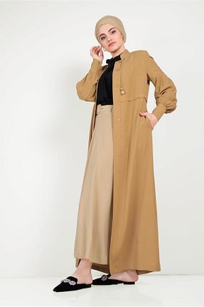 مانتو بلند حجاب زرد زنانه Alvina - کد 869227265