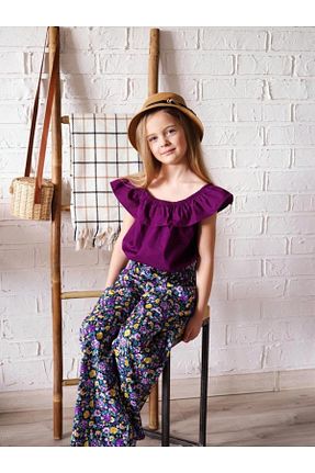 ست بالاتنه و پائین تنه بنفش بچه گانه اکریلیک Hilal Akıncı Kids - کد 251167960