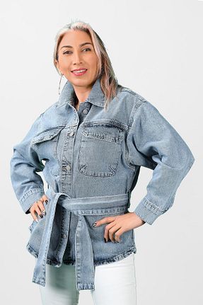 کت آبی زنانه اورسایز BALİNS - کد 478327885